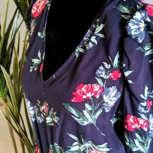 Banana Republic midi floral long sleeve dress - S